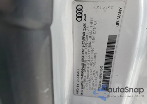 2014 Audi A5 Premium z USA, uszkodzony, nr VIN WAUAFAFH9EN001547